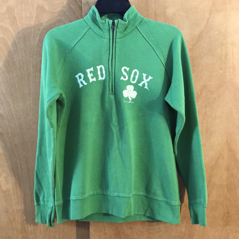 Gear For Sports Red Sox Size S Green Half-Zip Pull Over Sweatshirt